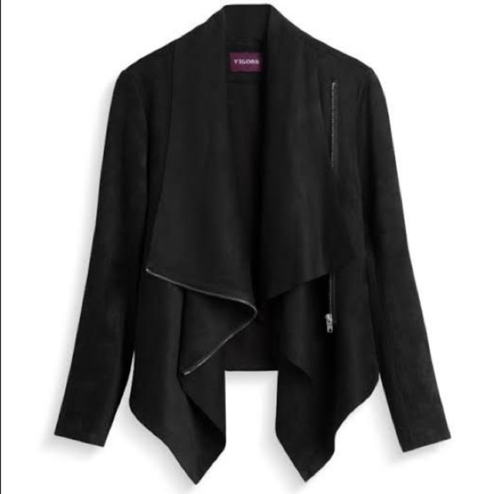 Vigoss Faux Suede Drape Jacket